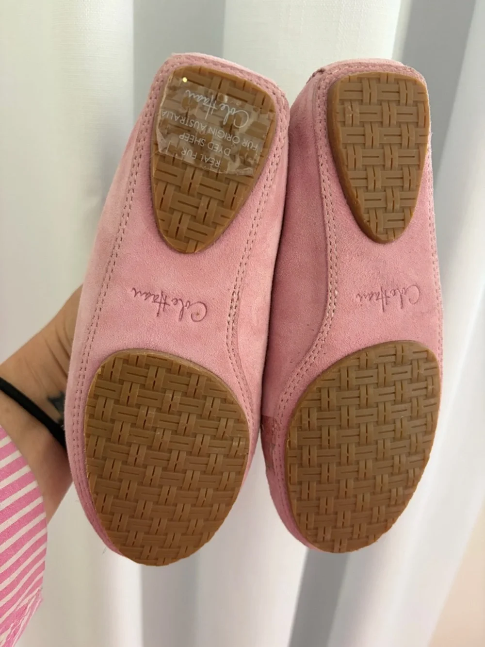 Cole Haan Pink Suede Loafer with Bow Detail
